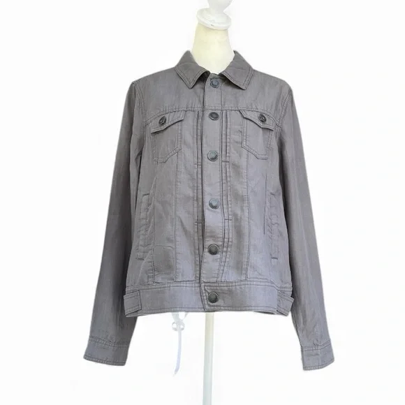 Tahari Lyocell Pintuck Jacket in Green/Black/Blue-Gray Size Medium NEW - Picture 7 of 14